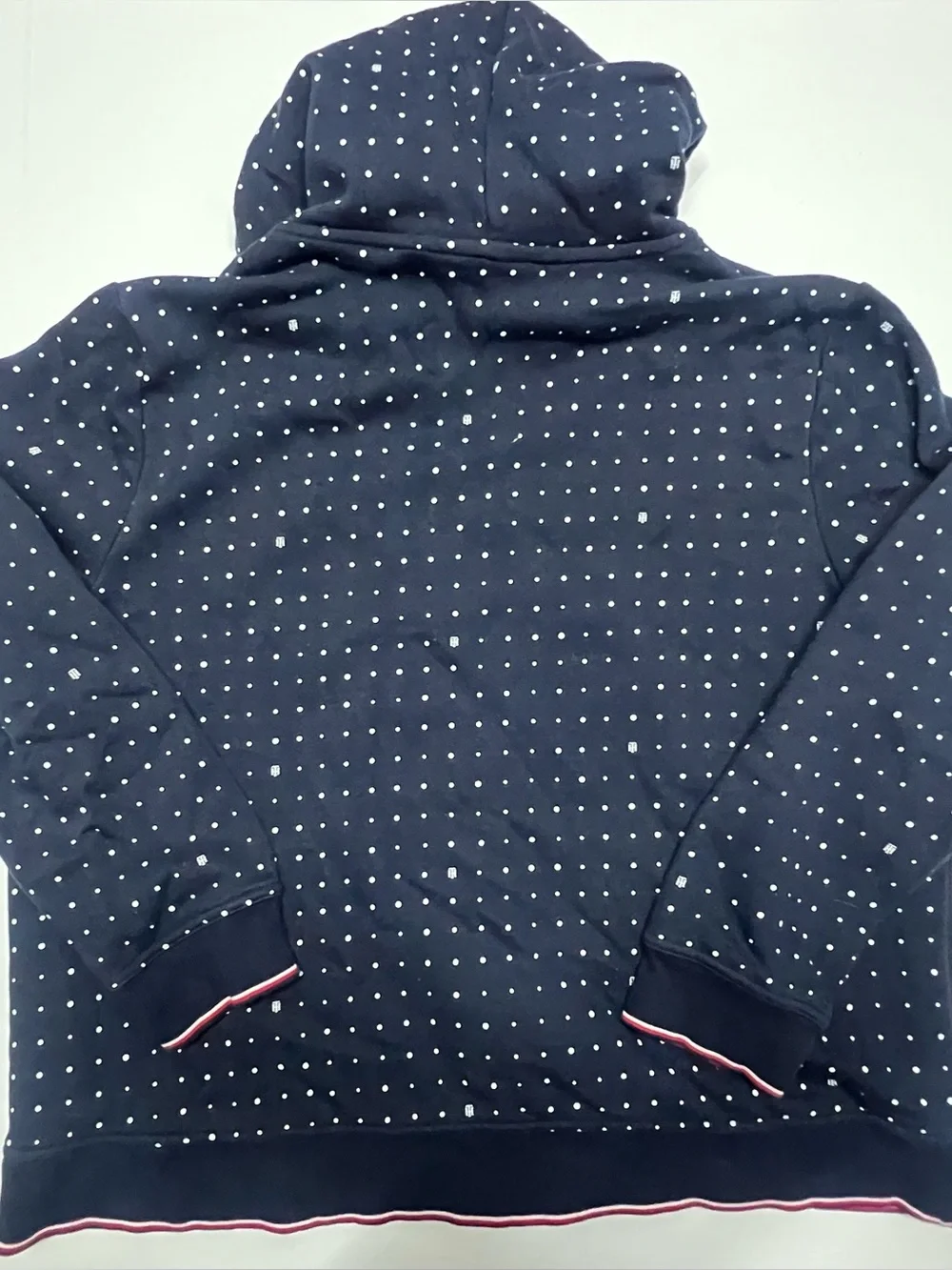 Tommy Hilfiger Navy Polka Dot Full Zip Hoodie Jacket XXL